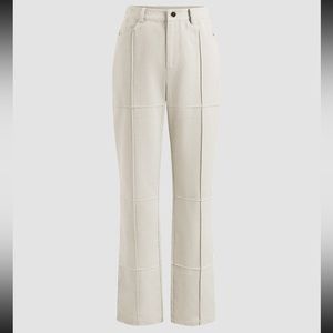 Off White/Beige Flared Trousers